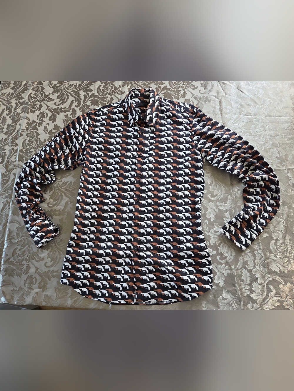 PRADA Snub Nose Pistol Pop Art Formak Button Down